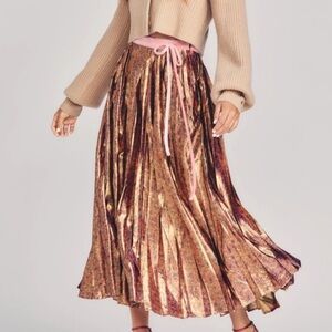 LoveShackFancy Lotty Midi Skirt Pink Orchid